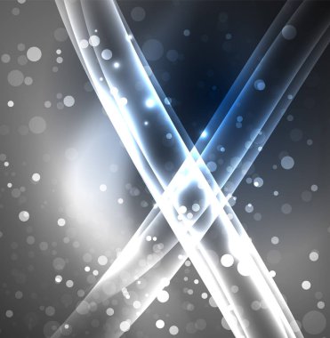 Enerji hatları, karanlıkta parlayan dalgalar vektör arka plan