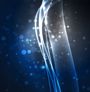 Enerji hatları, karanlıkta parlayan dalgalar vektör arka plan