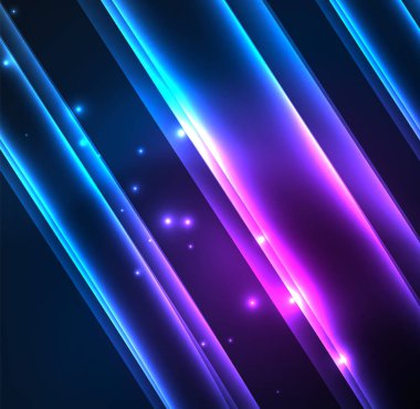 Enerji hatları, karanlıkta parlayan dalgalar vektör arka plan