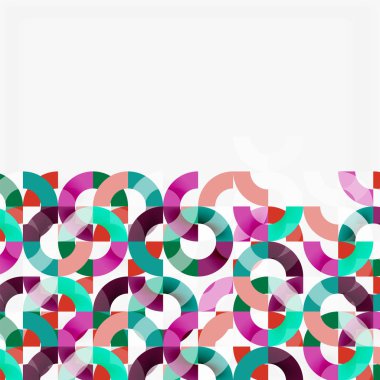 Modern geometrik desen tasarım gri arka plan üzerinde renkli halkalar