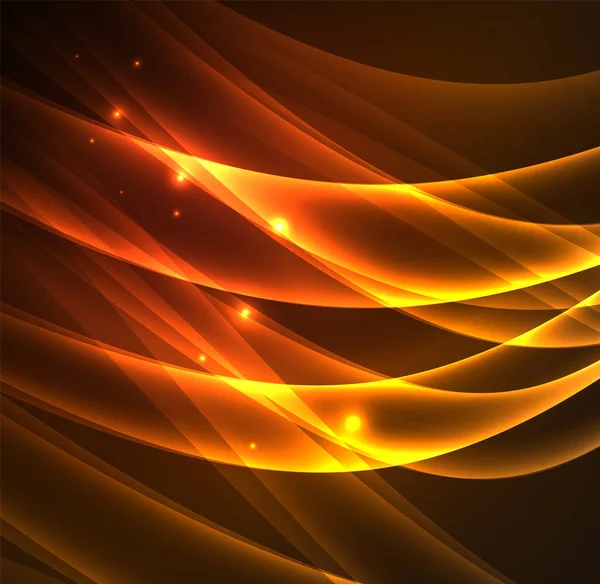 Enerji hatları, karanlıkta parlayan dalgalar vektör arka plan