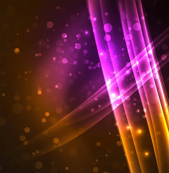 Enerji hatları, karanlıkta parlayan dalgalar vektör arka plan