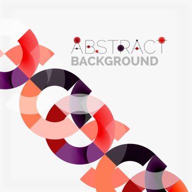 Modern geometrik desen tasarım gri arka plan üzerinde renkli halkalar