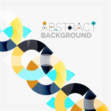 Modern geometrik desen tasarım gri arka plan üzerinde renkli halkalar