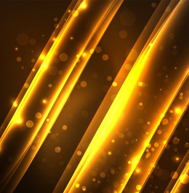 Enerji hatları, karanlıkta parlayan dalgalar vektör arka plan