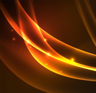 Enerji hatları, karanlıkta parlayan dalgalar vektör arka plan