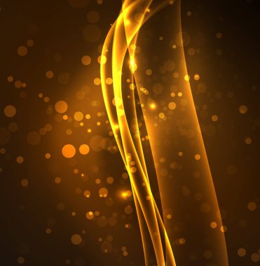 Enerji hatları, karanlıkta parlayan dalgalar vektör arka plan