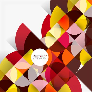 Kağıt daire kesim, mozaik mix geometrik desen tasarım