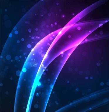 Enerji hatları, karanlıkta parlayan dalgalar vektör arka plan