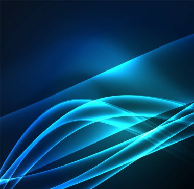 Enerji hatları, karanlıkta parlayan dalgalar vektör arka plan