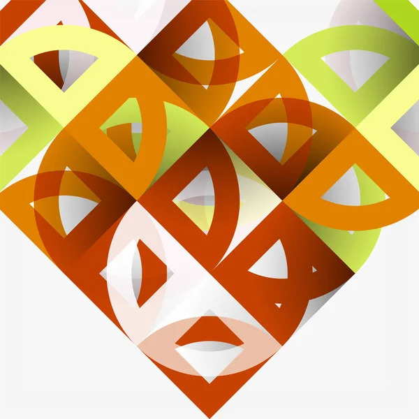 Snittpapirsirkler, mosaikkblandinger - geometrisk mønsterutforming – stockvektor