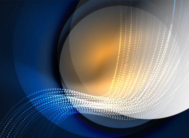 Parçacıklar koyu renk arka plan üzerinde oluşturulan parlayan dalga