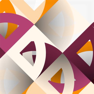 Kağıt daire kesim, mozaik mix geometrik desen tasarım