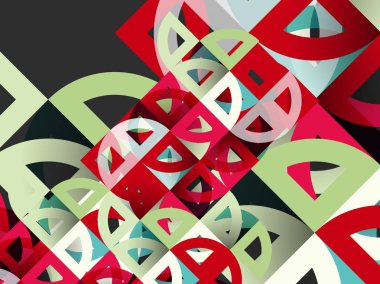 Kağıt daire kesim, mozaik mix geometrik desen tasarım