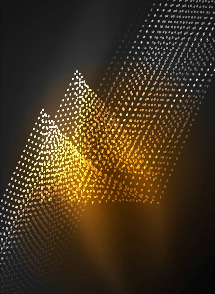 Parçacıklar koyu renk arka plan üzerinde oluşturulan parlayan dalga