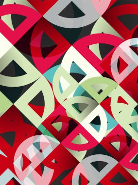 Kağıt daire kesim, mozaik mix geometrik desen tasarım