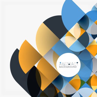 Kağıt daire kesim, mozaik mix geometrik desen tasarım