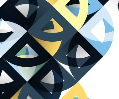 Kağıt daire kesim, mozaik mix geometrik desen tasarım