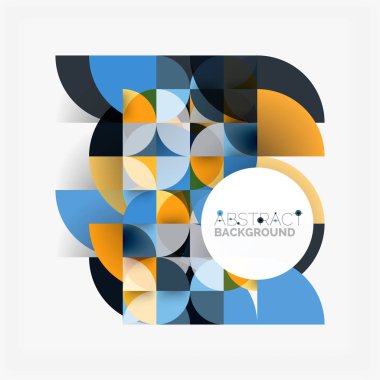 Kağıt daire kesim, mozaik mix geometrik desen tasarım