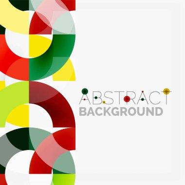 Modern geometrik desen tasarım gri arka plan üzerinde renkli halkalar