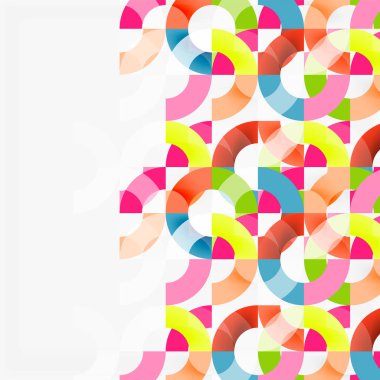 Modern geometrik desen tasarım gri arka plan üzerinde renkli halkalar