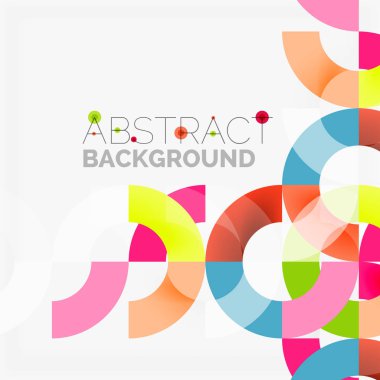 Modern geometrik desen tasarım gri arka plan üzerinde renkli halkalar