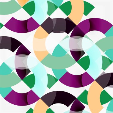 Modern geometrik desen tasarım gri arka plan üzerinde renkli halkalar