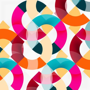 Modern geometrik desen tasarım gri arka plan üzerinde renkli halkalar