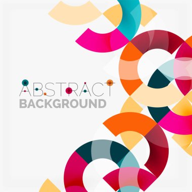 Modern geometrik desen tasarım gri arka plan üzerinde renkli halkalar