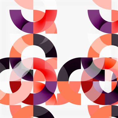 Modern geometrik desen tasarım gri arka plan üzerinde renkli halkalar