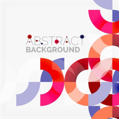 Modern geometrik desen tasarım gri arka plan üzerinde renkli halkalar