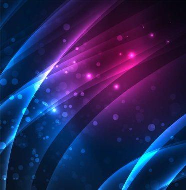 Enerji hatları, karanlıkta parlayan dalgalar vektör arka plan