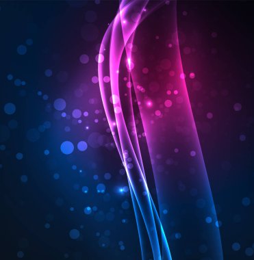 Enerji hatları, karanlıkta parlayan dalgalar vektör arka plan