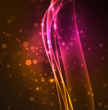 Enerji hatları, karanlıkta parlayan dalgalar vektör arka plan