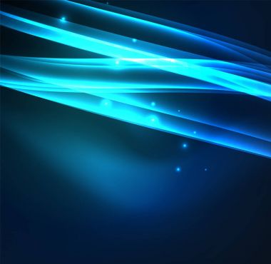 Enerji hatları, karanlıkta parlayan dalgalar vektör arka plan