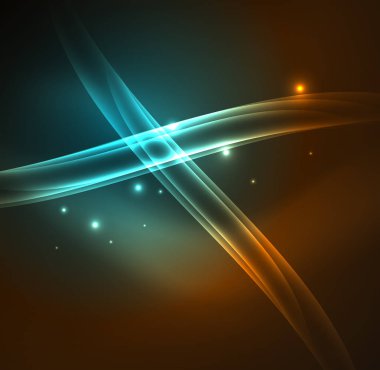 Enerji hatları, karanlıkta parlayan dalgalar vektör arka plan