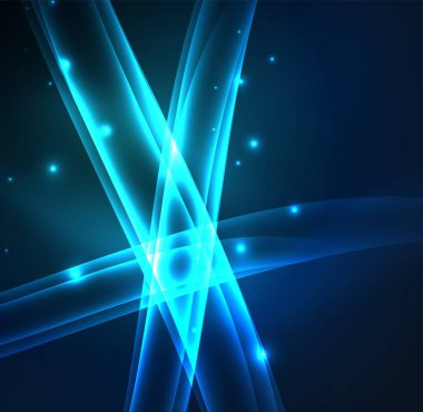 Enerji hatları, karanlıkta parlayan dalgalar vektör arka plan