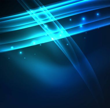 Enerji hatları, karanlıkta parlayan dalgalar vektör arka plan