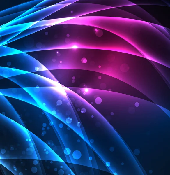 Enerji hatları, karanlıkta parlayan dalgalar vektör arka plan