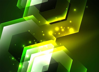 Arka plan Techno parlak cam altıgen yanarak bahislerin doğru vektör