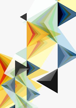 Üçgen düşük Poli vektör a4 boyutu geometrik soyut şablonu