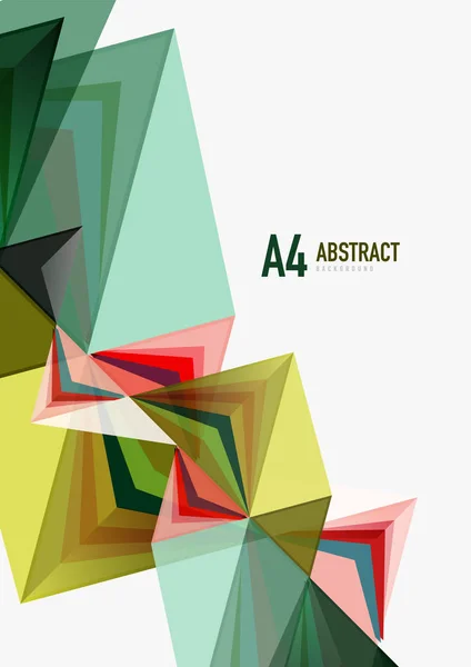 Plantilla abstracta geométrica triangular de tamaño a4 vector poli bajo — Vector de stock