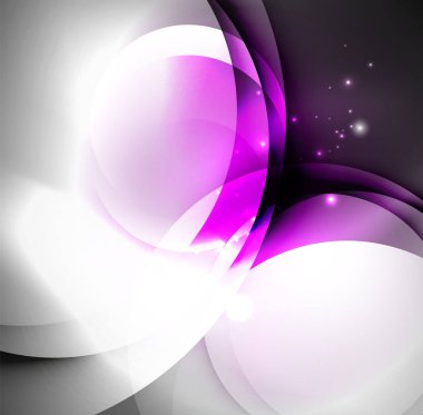 Dijital illüstrasyon, parlayan dalgalar ve daireler