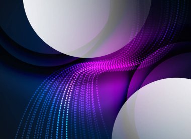 Parçacıklar koyu renk arka plan üzerinde oluşturulan parlayan dalga