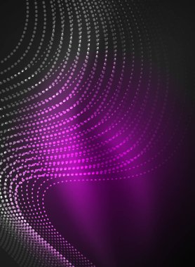 Parçacıklar koyu renk arka plan üzerinde oluşturulan parlayan dalga