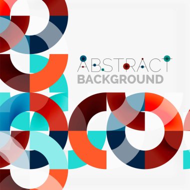 Modern geometrik desen tasarım gri arka plan üzerinde renkli halkalar