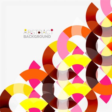 Modern geometrik desen tasarım gri arka plan üzerinde renkli halkalar