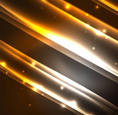 Enerji hatları, karanlıkta parlayan dalgalar vektör arka plan