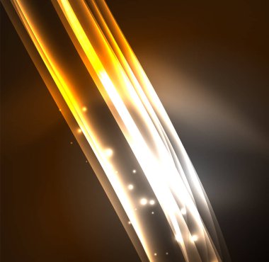 Enerji hatları, karanlıkta parlayan dalgalar vektör arka plan