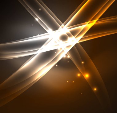 Enerji hatları, karanlıkta parlayan dalgalar vektör arka plan